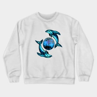 Blue Moon Dolphins Crewneck Sweatshirt